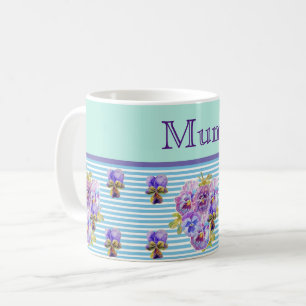 Mug Fleur de Pansy Aqua Frappe Fleur de Fleurs Fleurs