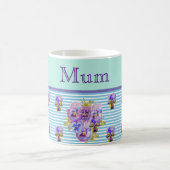 Mug Fleur de Pansy Aqua Frappe Fleur de Fleurs Fleurs (Centre)