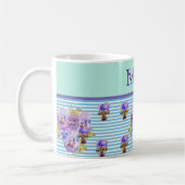 Mug Fleur de Pansy Aqua Frappe Fleur de Fleurs Fleurs (Gauche)