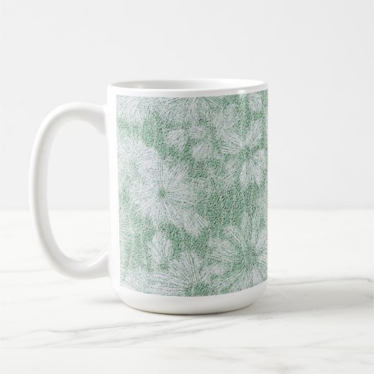 Mug Fleur de Pâquerette Veloutée Vert Menthe (Gauche)