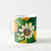 Mug Fleur de Passionflower : Arrière - plan noir Vinta (Devant gauche)