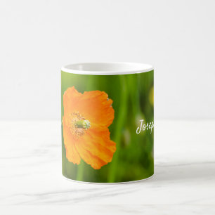 Mug Fleur de Pavot Orange Photo de Nature et Nom Perso