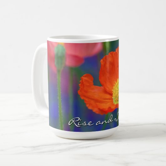 Mug Fleur de pavot orange vibrant (Devant gauche)
