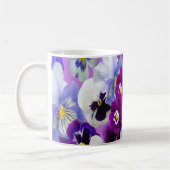 Mug Fleur de Pensée Fleurs Florales Bleu Blanc Violet (Gauche)