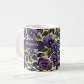 Mug Fleur de Pensée Violette  (Devant gauche)