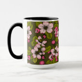 Mug Fleur de pomme sur vert foncé (Gauche)