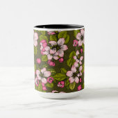 Mug Fleur de pomme sur vert foncé (Centre)