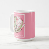 Mug Fleur de Protea tropicale sur rose (Devant gauche)
