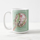 Mug Fleur de Protea tropicale sur vert (Gauche)