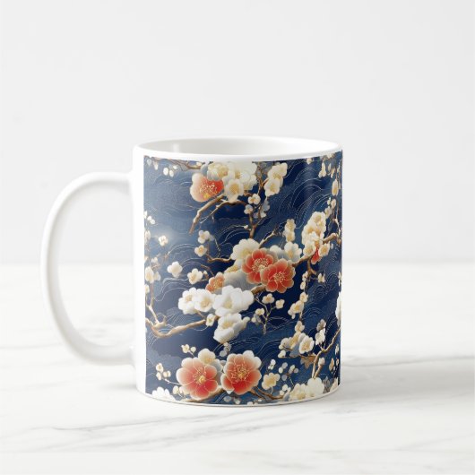 Mug Fleur de prune rouge et blanche (Gauche)