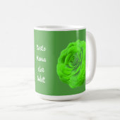 Mug Fleur de rose en vert, effet 3D (Devant droit)
