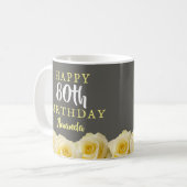 Mug Fleur de rose jaune 80e anniversaire (Devant gauche)
