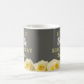 Mug Fleur de rose jaune 80e anniversaire (Centre)