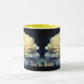 Mug Fleur de rose jaune doux personnalisée (Centre)