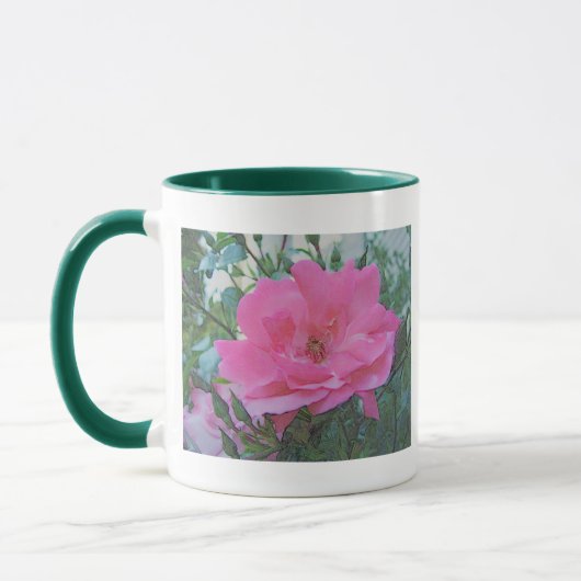 Mug fleur de rose rose (Gauche)