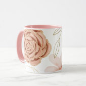 Mug Fleur de rose rose joli nom (Devant gauche)