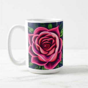 Mug Fleur de rose rose romantique Abstraite