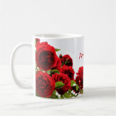 Mug Fleur de rose rouge romantique (Gauche)