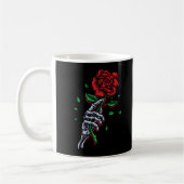 Mug Fleur de rose rouge squelette (Gauche)