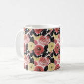 Mug Fleur de roses jaunes et rouges vibrantes (Devant gauche)