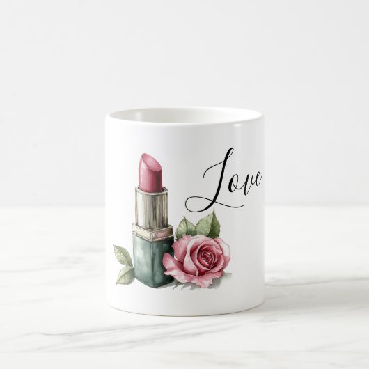 Mug Fleur de rouge à lèvres rose (Centre)