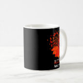 Mug Fleur de ruban rouge de sensibilisation à l'alcool (Devant droit)