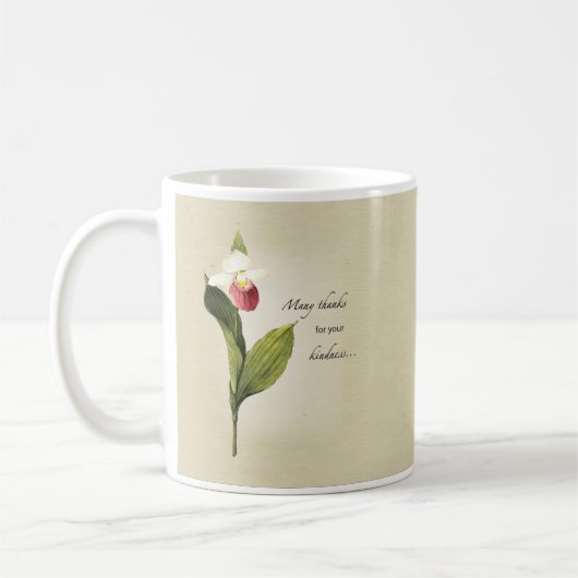 Mug Fleur de sabot de dame Merci Bienveillance (Gauche)