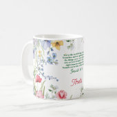 Mug Fleur de Scripture Aquarelle Personnalisée (Devant gauche)