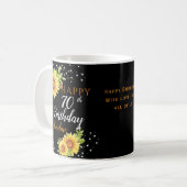 Mug Fleur de soleil d'anniversaire de 70e (Devant gauche)