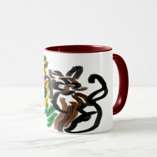 Mug Fleur de soleil de chat (Devant droit)