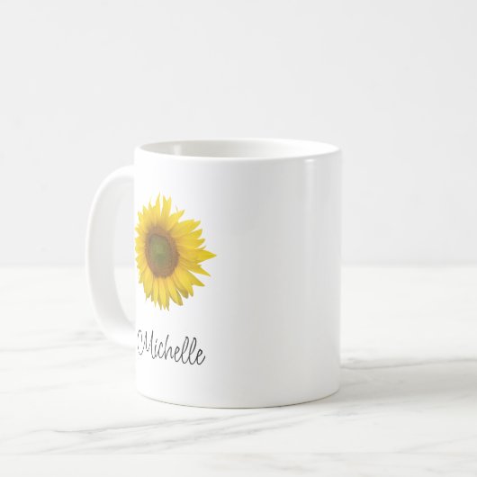 Mug Fleur de soleil moderne Floral rustique (Devant gauche)