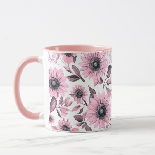 Mug Fleur de soleil rose (Gauche)