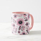 Mug Fleur de soleil rose (Devant droit)