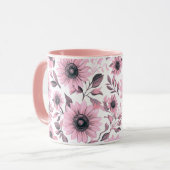 Mug Fleur de soleil rose (Devant gauche)