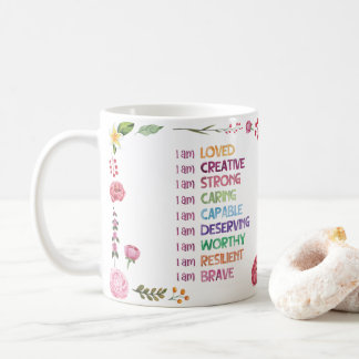 Mug Fleur de style d'affirmation positive