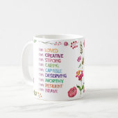 Mug Fleur de style d'affirmation positive (Devant gauche)