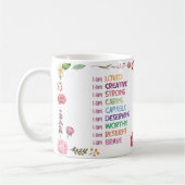 Mug Fleur de style d'affirmation positive (Gauche)