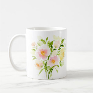 Mug Fleur de tourbe florale de l'aquarelle de printemp