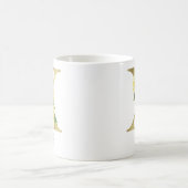 Mug Fleur de tournesol doré personnalisé avec initiale (Centre)