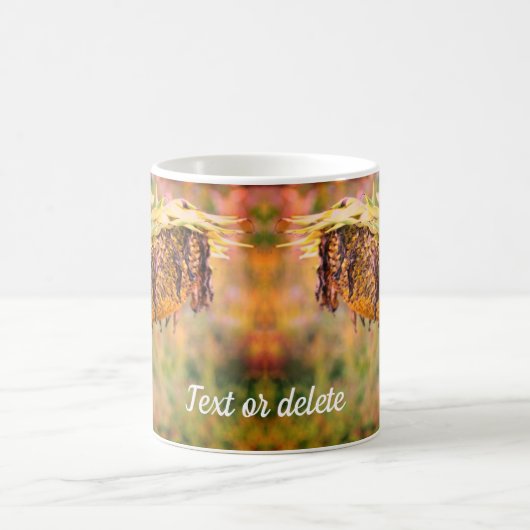 Mug Fleur de tournesol fanée personnalisée (Centre)
