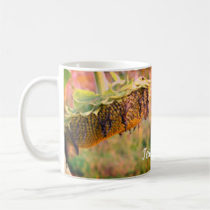Mug Fleur de tournesol fanée personnalisée