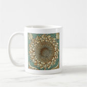 Mug Fleur de tournesol sur Arrière - plan bleu-vert (Gauche)