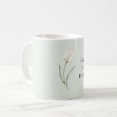 Mug Fleur de tulipe blanche menthe (Devant gauche)