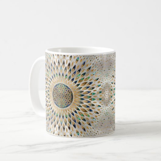 Mug Fleur de vie - Abalone Shell et Pearl (Devant gauche)