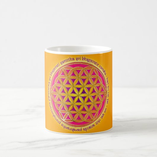 Mug Fleur de vie avec mantra Moola (Centre)