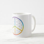 Mug Fleur de vie Design Paix + Symbole d'amour Arc en  (Devant droit)