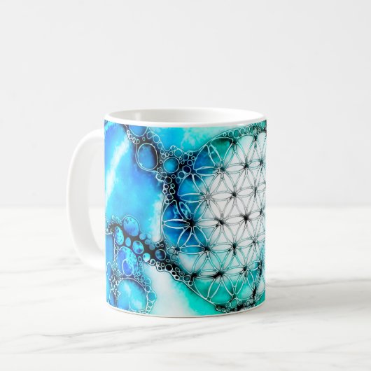 Mug Fleur De Vie - Façons Colorées 2 (Devant gauche)