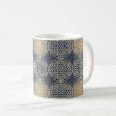Mug Fleur de vie - motif de timbre - sable bleu (Devant droit)