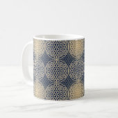 Mug Fleur de vie - motif de timbre - sable bleu (Devant gauche)