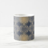 Mug Fleur de vie - motif de timbre - sable bleu (Centre)